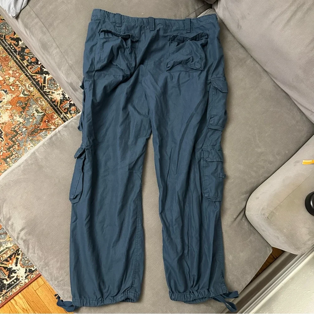 Surplus Tex Cargo Pants Mens 4XL (44x32) Navy Blue Drawstring Airborne Vtg Y2K - Picture 9 of 12
